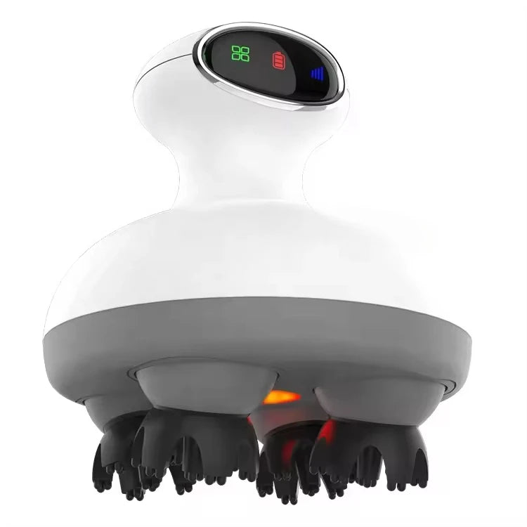 Waterproof Electric Scalp Head Massager with Red Light Therapy