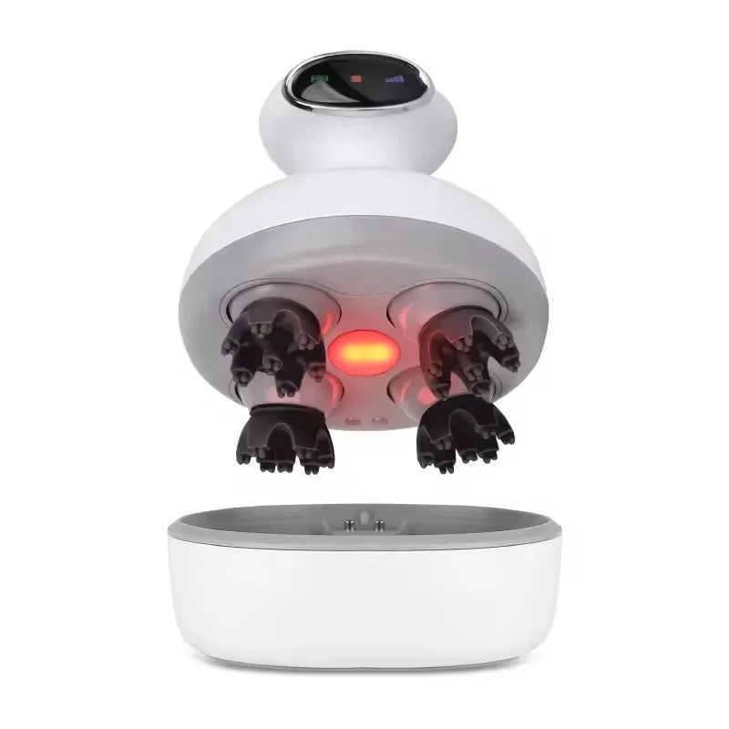 Waterproof Electric Scalp Head Massager with Red Light Therapy
