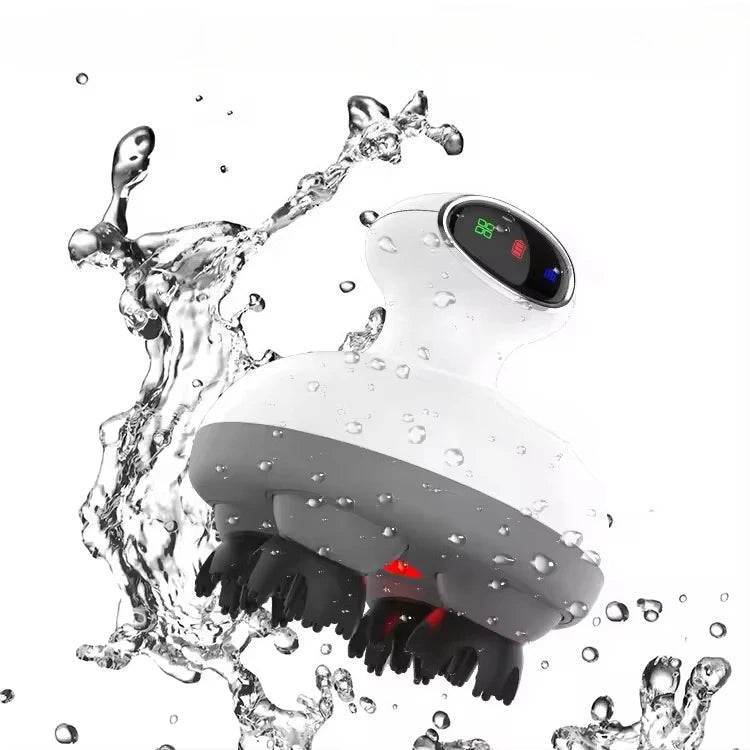 Waterproof Electric Scalp Head Massager with Red Light Therapy