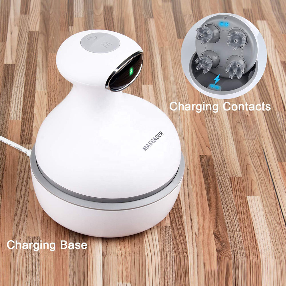 Waterproof Electric Scalp Head Massager with Red Light Therapy