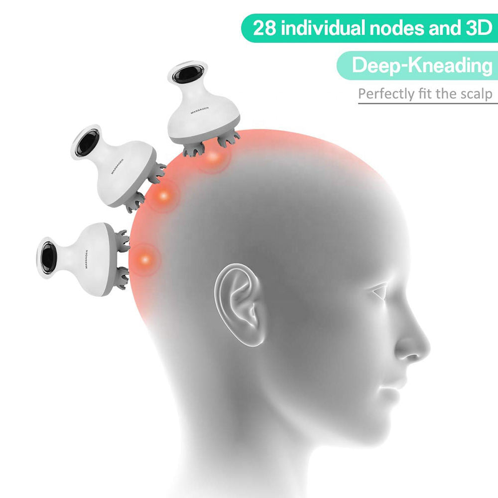 Waterproof Electric Scalp Head Massager with Red Light Therapy