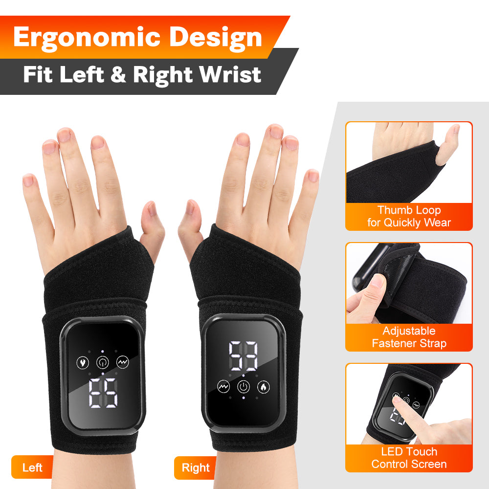 Rechargeable Heating Wrist Massager for Pain Relief