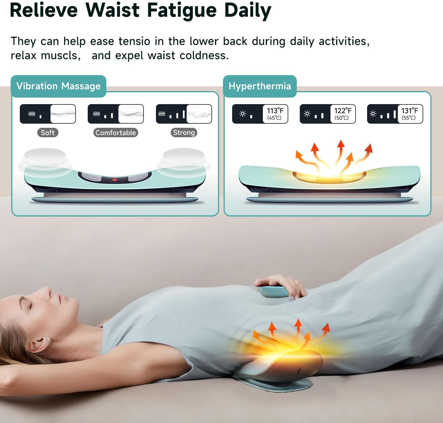 Hot Compress Back Pain Relief Lumbar Massager