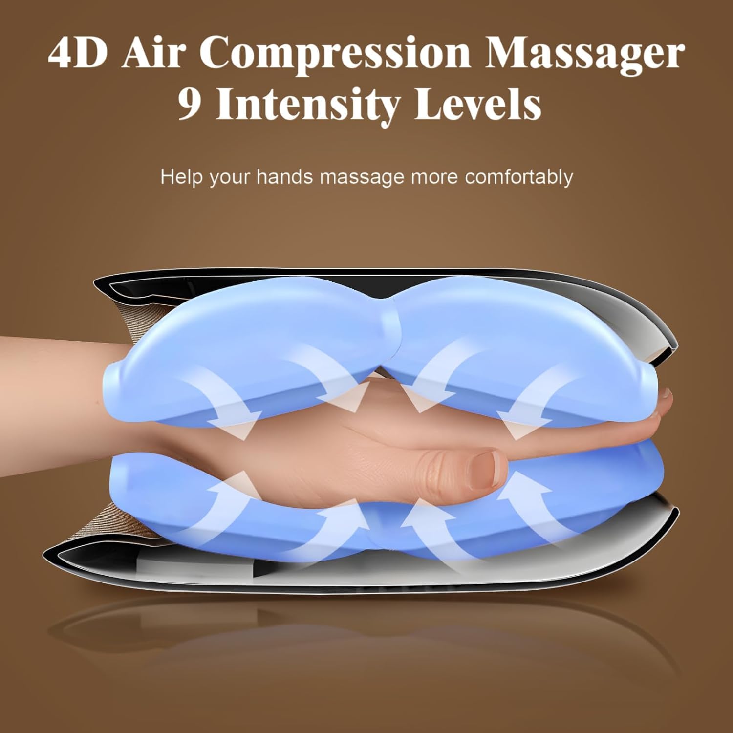 Cordless Hand Massager with Heating & Airbag Kneading Technology