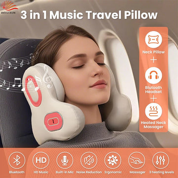 Neck And Back Massager With Noise-Canceling Headphones