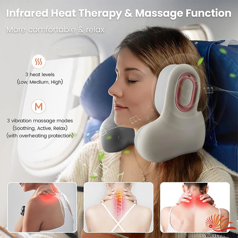 Neck And Back Massager With Noise-Canceling Headphones