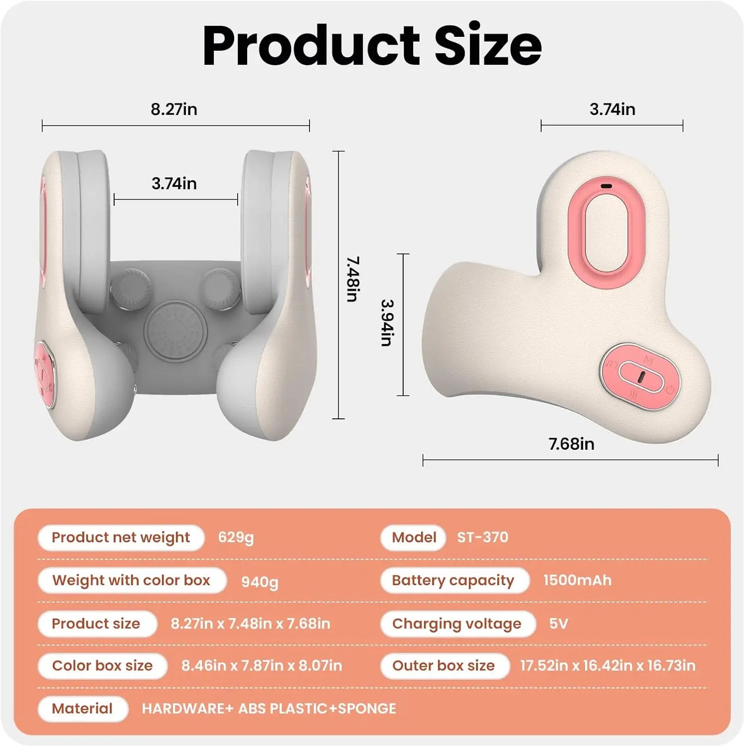 Neck And Back Massager With Noise-Canceling Headphones