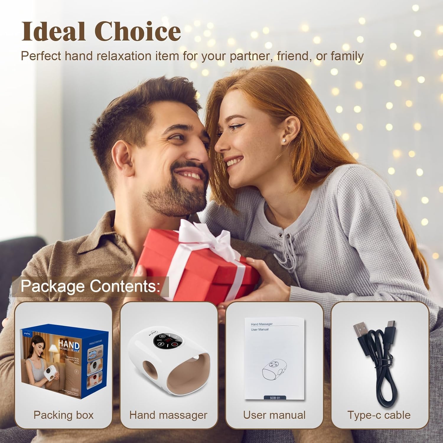 Cordless Hand Massager with Heating & Airbag Kneading Technology