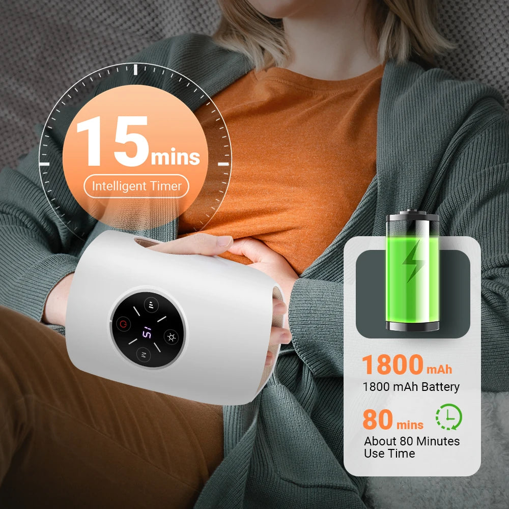 Cordless Hand Massager with Heating & Airbag Kneading Technology