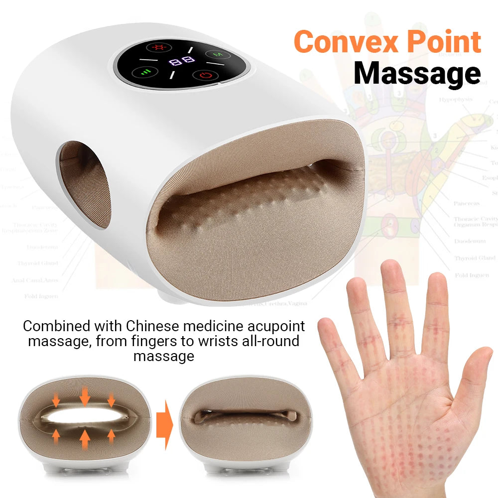 Cordless Hand Massager with Heating & Airbag Kneading Technology
