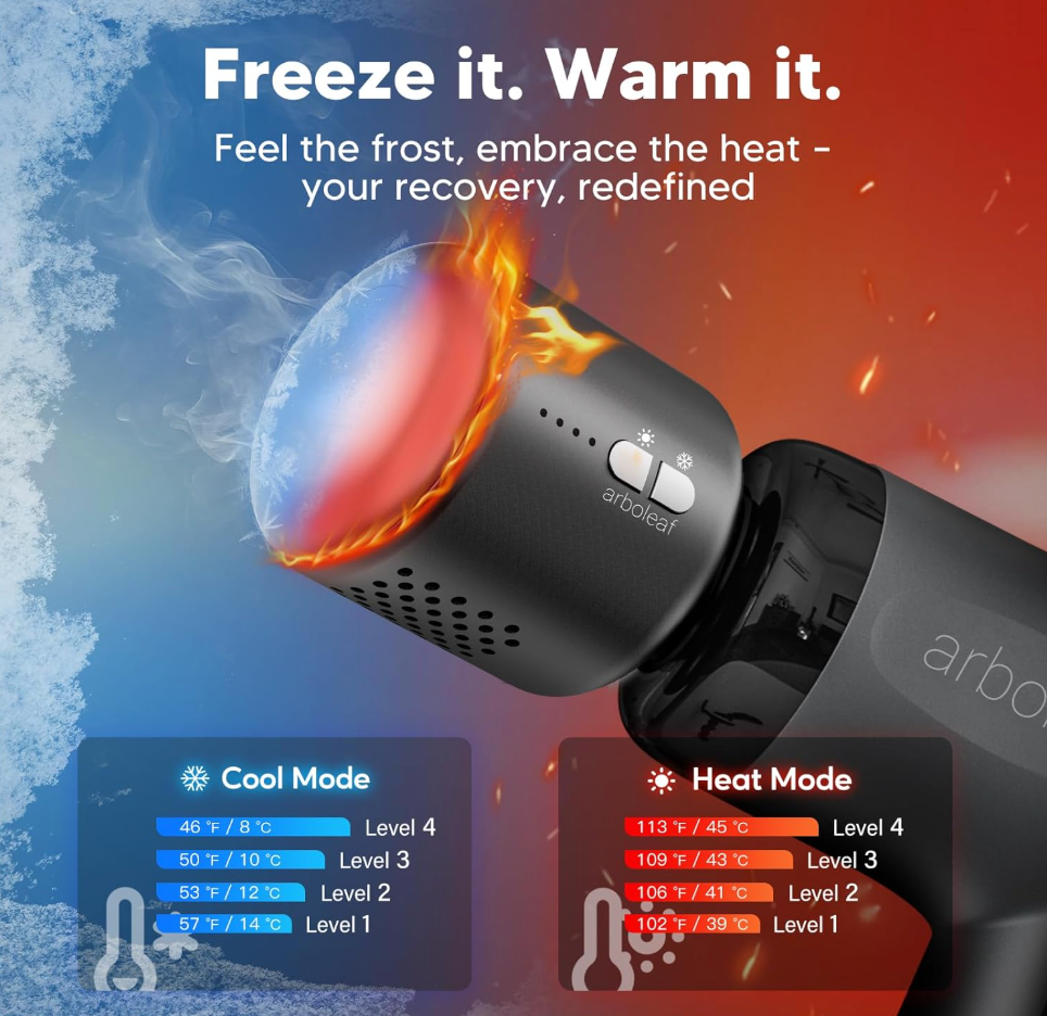 Premium Designed Vibration Gun Massager with Hot/Cold Therapy