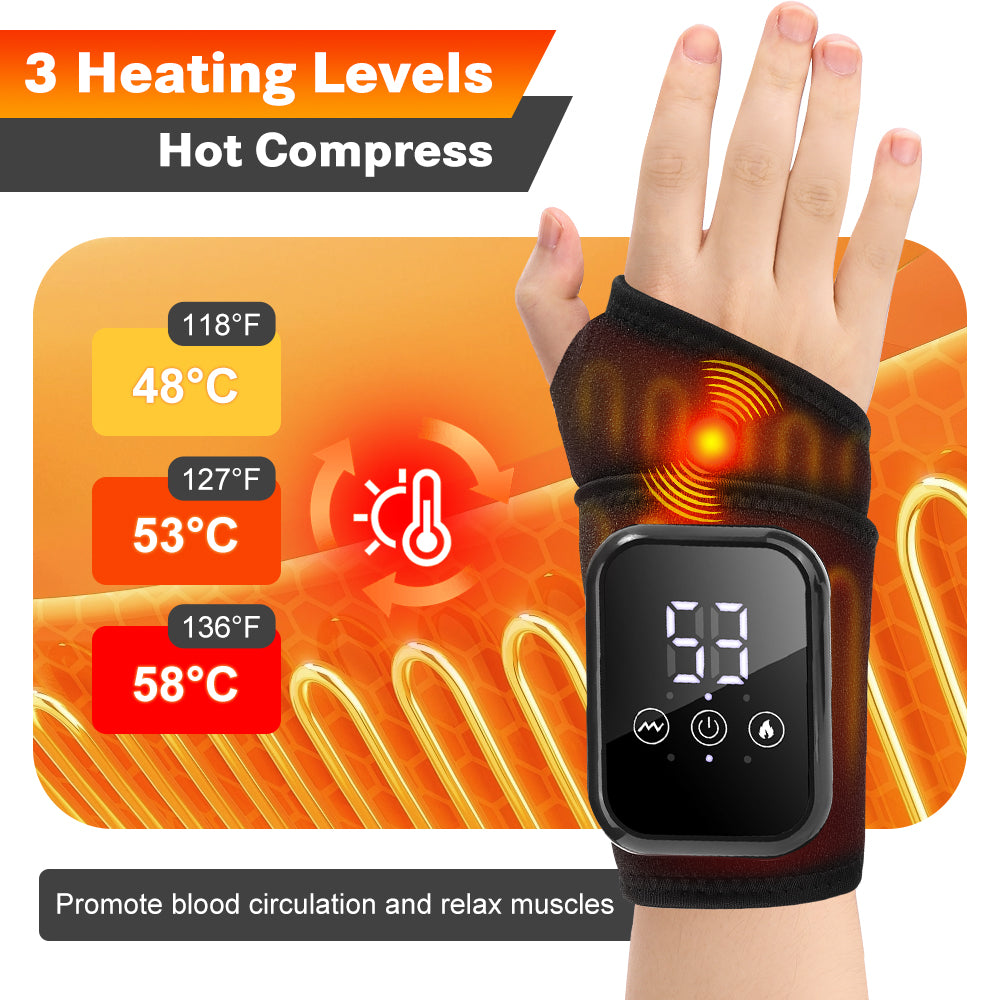 Rechargeable Heating Wrist Massager for Pain Relief